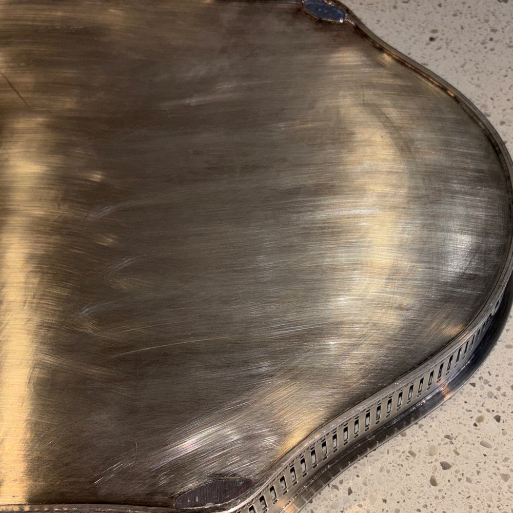 Sale-Elegant Silver Plated over Copper Decorative Tray - Picture 5 of 14